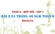 Bài 2.31 trang 48 SGK Toán 6 tập 1 Kết nối tri thức